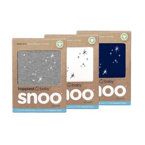 Set of 3 100% Organic Cotton Baby Bassinet Sheets for SNOO